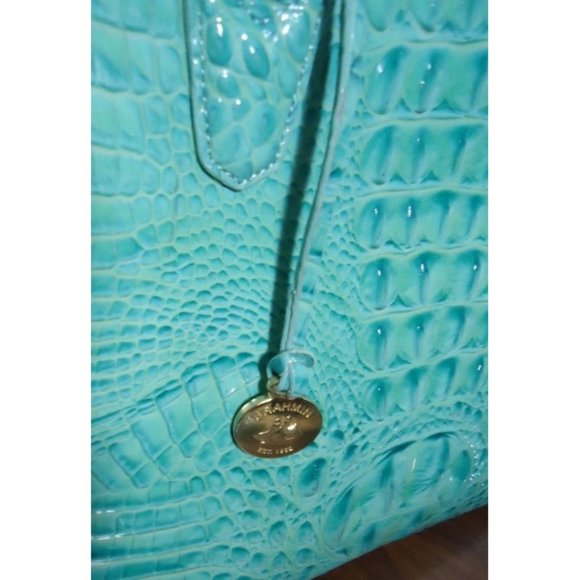 ****SOLD***
/Not for Sale/
Vintage Brahmin Glossy Glass Green Ashby Zip Top Shou - Picture 3 of 12